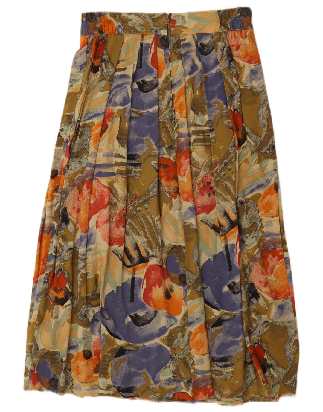 VINTAGE Womens Maxi Pleated Skirt IT 44/46 Medium W28 Multicoloured Floral
