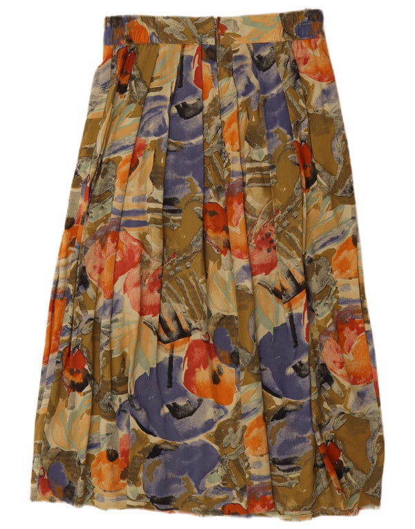 VINTAGE Womens Maxi Pleated Skirt IT 44/46 Medium W28 Multicoloured Floral