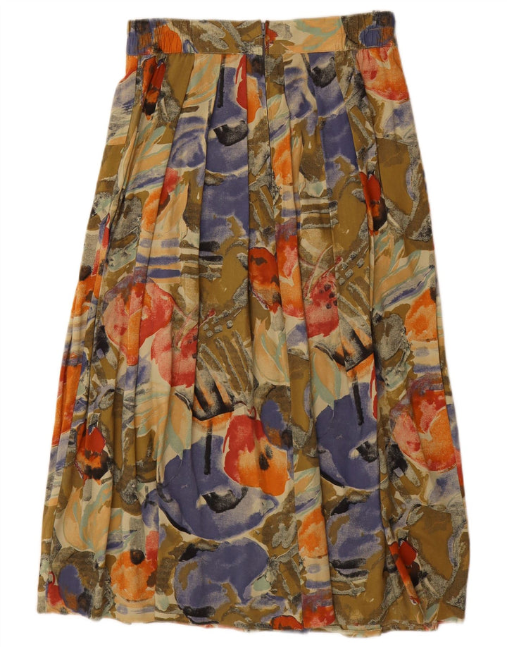 VINTAGE Womens Maxi Pleated Skirt IT 44/46 Medium W28 Multicoloured Floral