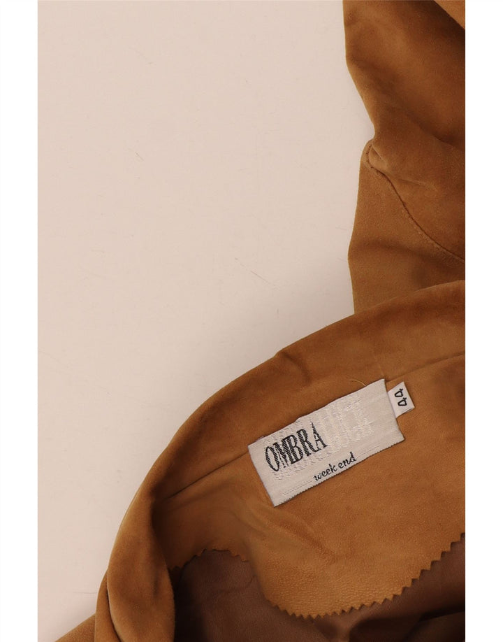 Ombraluce Womens Suede Overcoat IT 44 Medium Beige