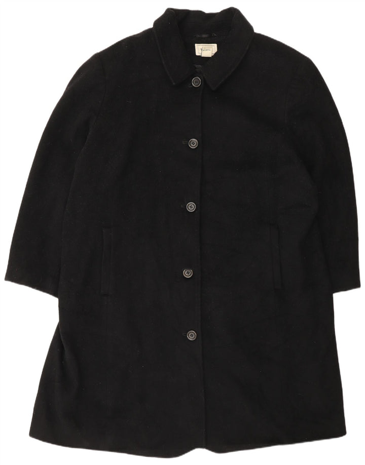 L.L.Bean Womens Overcoat UK 20 2XL Black Wool