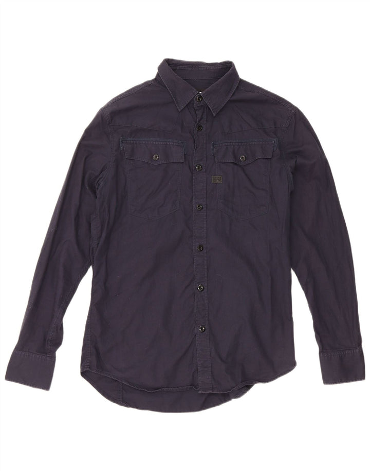 G-Star Mens Shirt Medium Navy Blue Cotton