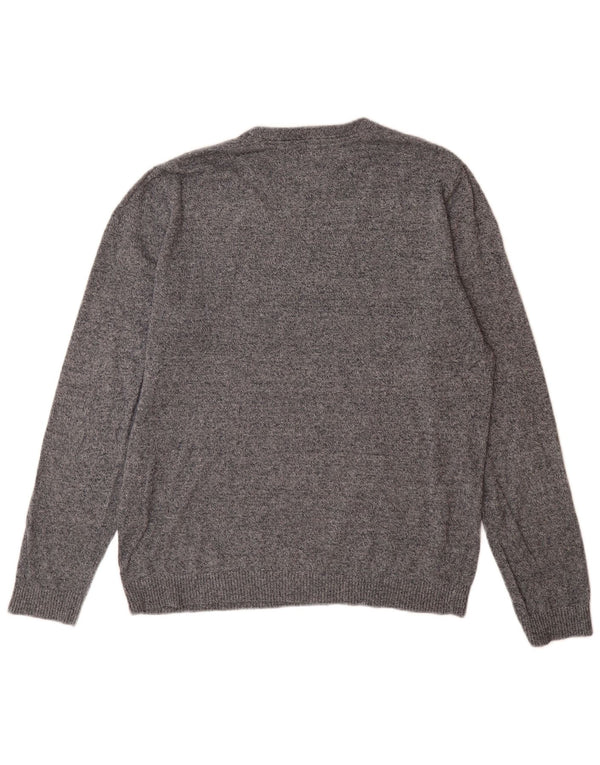 Jack & Jones Mens Crew Neck Jumper Sweater Large Navy Blue Flecked Cotton