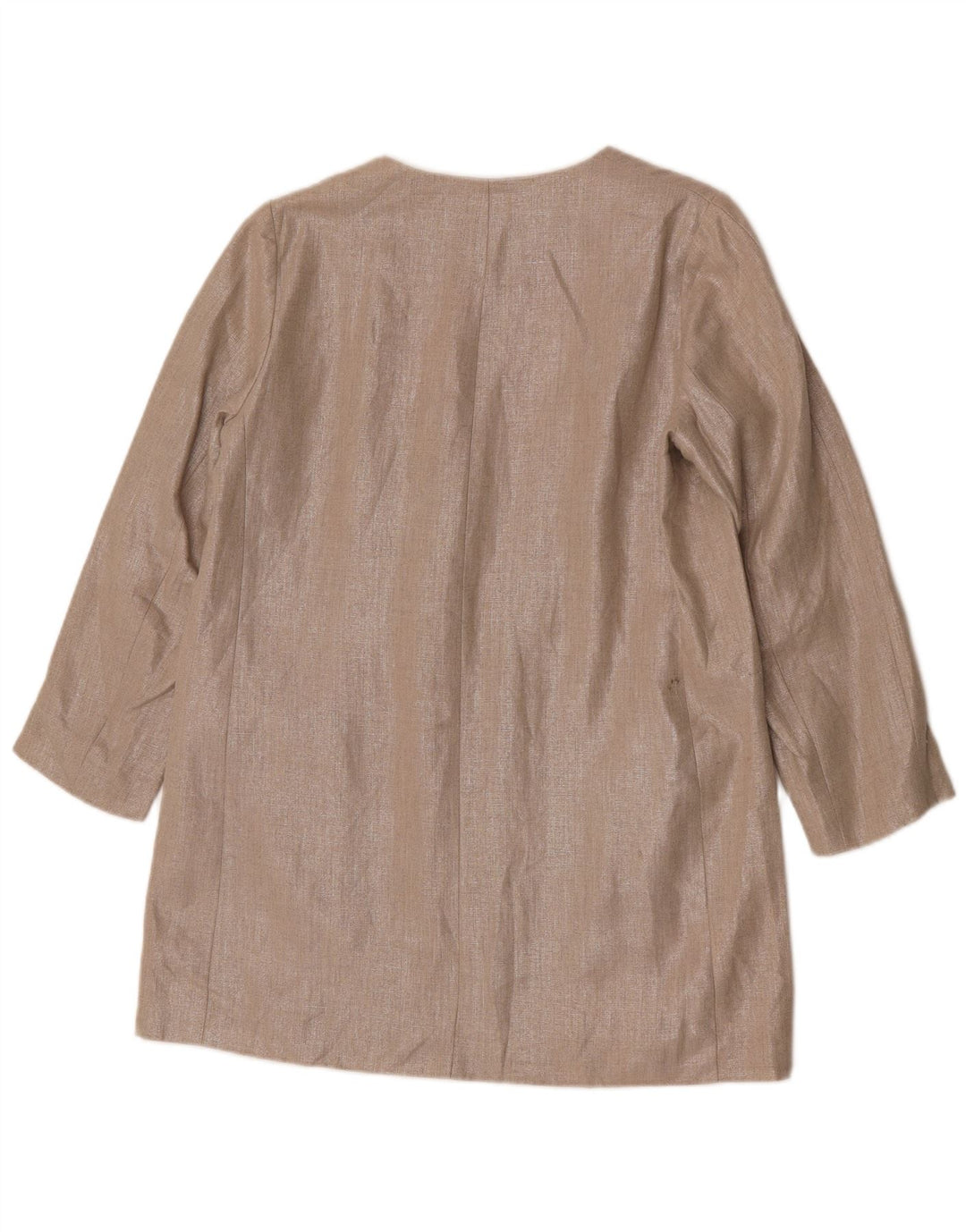 Zara Womens Open Blazer Jacket UK 14 Medium Beige Linen