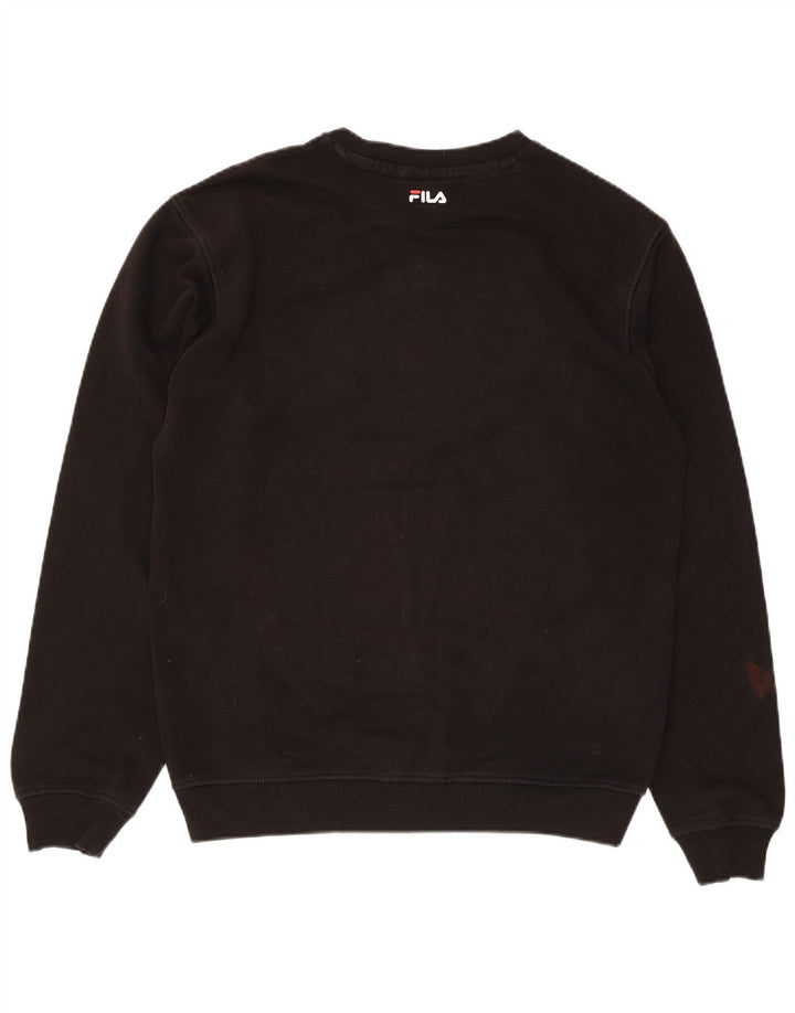 Fila Mens Graphic Sweatshirt Jumper Small Black Cotton