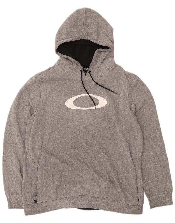 Oakley Mens Graphic Hoodie Jumper 2XL Grey Flecked