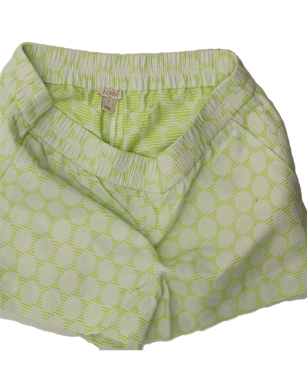 J. CREW Womens Casual Shorts US 10 Large W34  Green Spotted Polyester Vintage J. Crew and Second-Hand J. Crew from Messina Hembry 