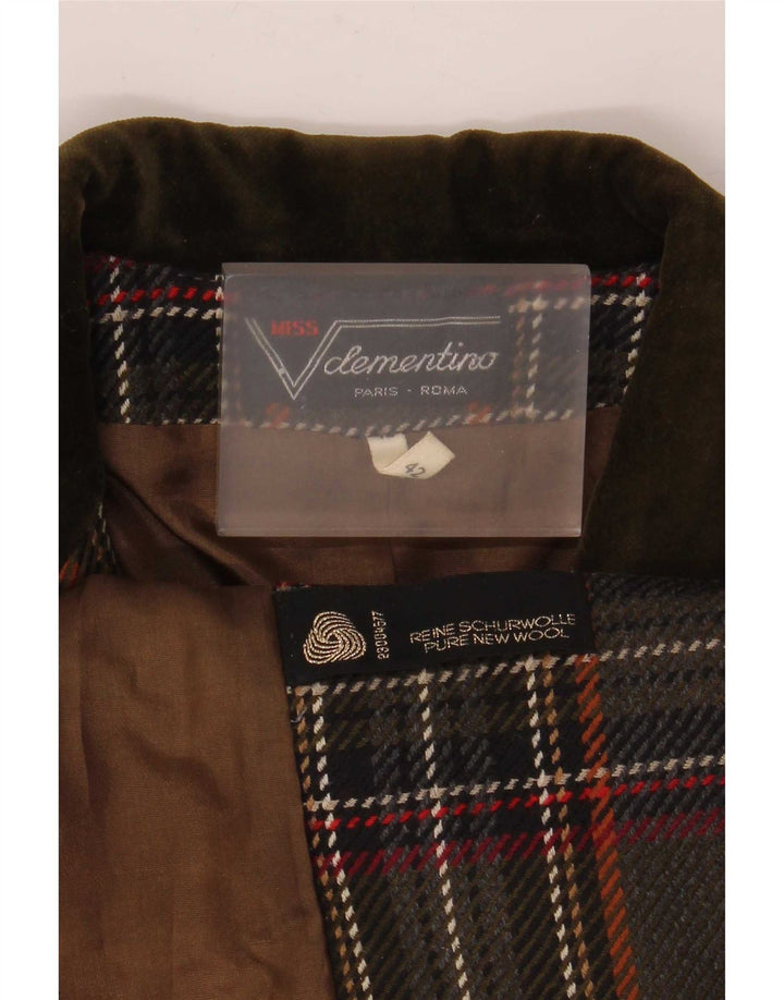 Clementino Womens 3 Button Blazer Jacket IT 42 Medium Multicoloured Check