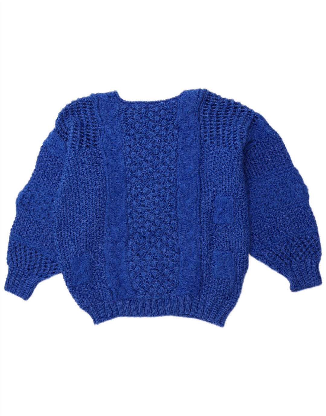 Vintage Womens Boat Neck Jumper Sweater EU 40 Medium Blue Polyacrylic