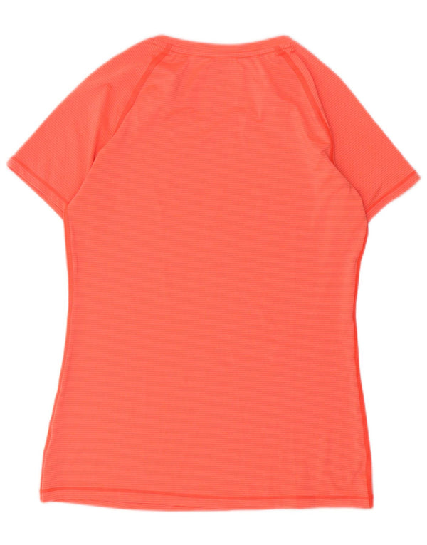 Under Armour Womens Heat Gear T-Shirt Top UK 10 Small Orange Polyester
