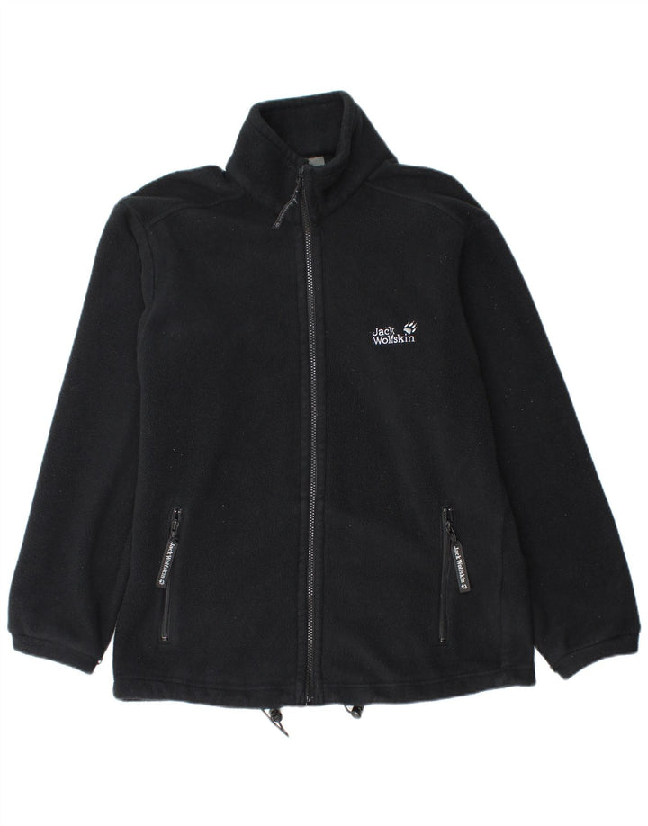 JACK WOLFSKIN Mens Outdoor Fleece Jacket UK 36/38 Small Black Polyester