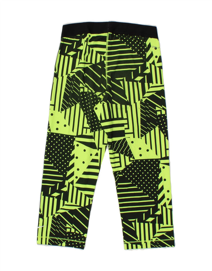 NIKE Womens Capri Leggings UK 12 Medium Green Geometric Polyester Vintage Nike and Second-Hand Nike from Messina Hembry 