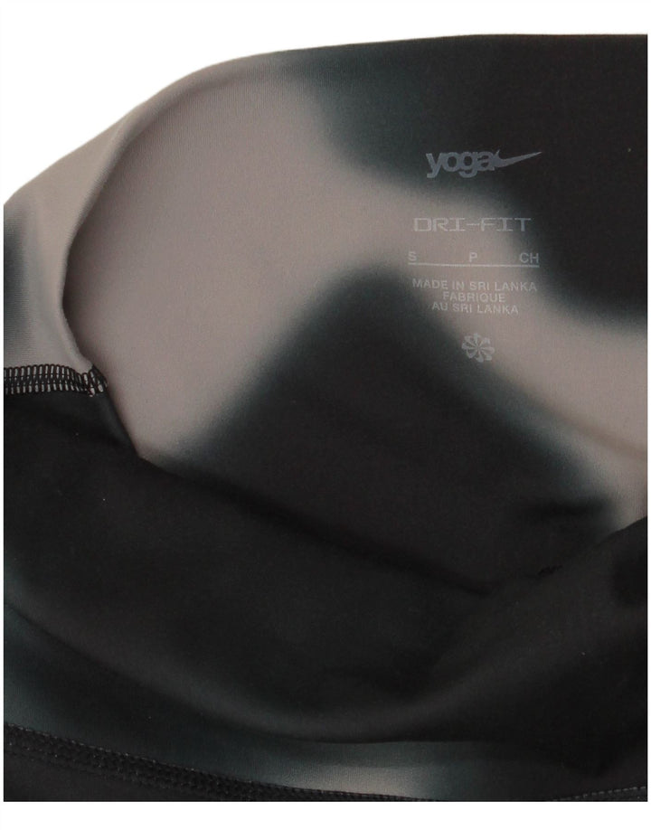 Nike Womens Dri Fit Leggings UK 10 Small  Black Tie Dye