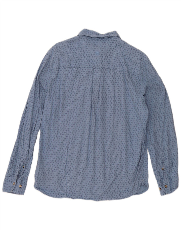 Fat Face Mens Abstract Pattern Shirt Medium Blue Cotton