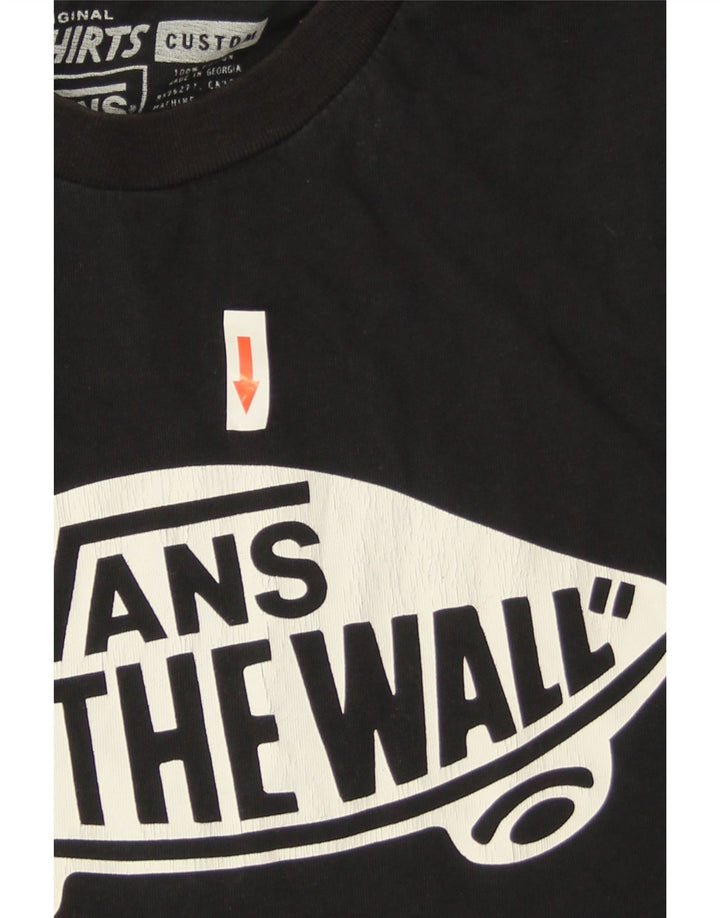 Vans Mens Custom Fit Graphic T-Shirt Top Medium Black Cotton