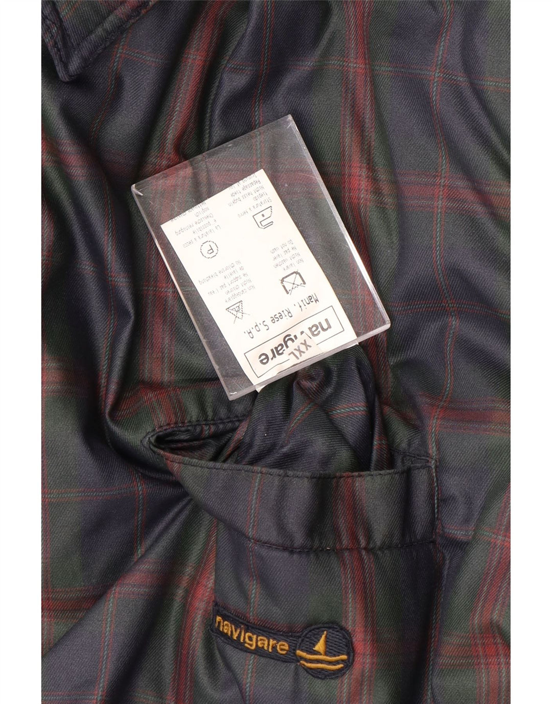 NAVIGARE Mens Reversible Jacket UK 44 2XL Navy Blue Wool