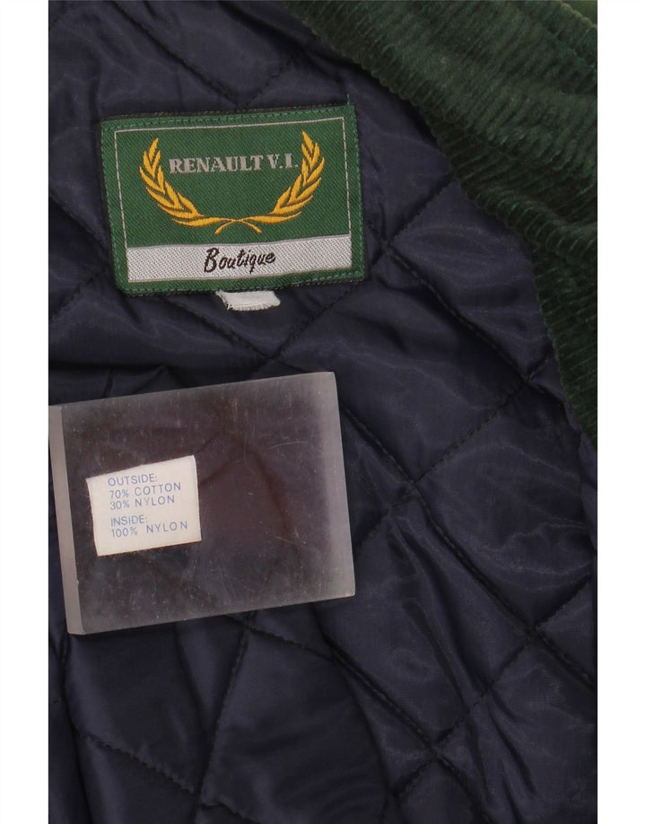 Vintage Mens Padded Jacket UK 44 2XL Green Cotton