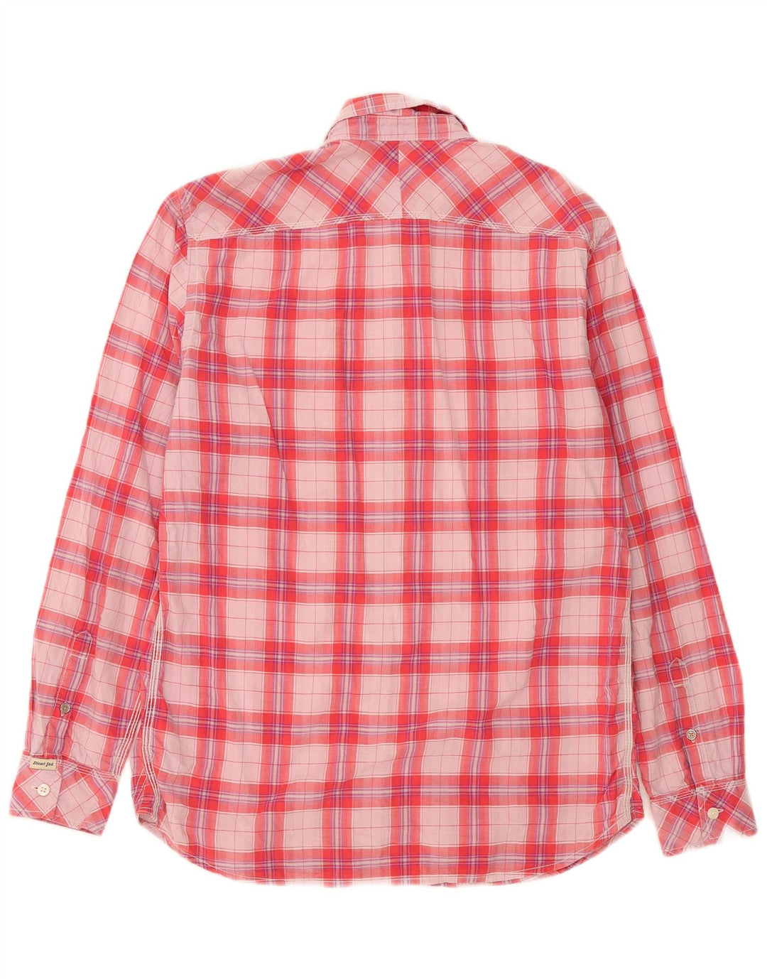 Diesel Mens Shirt Medium Red Check Cotton