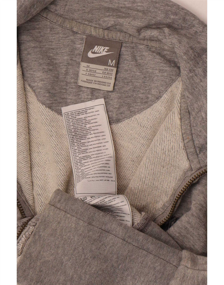 Nike Womens Tracksuit Top Jacket UK 10/12 Medium Grey Flecked Cotton