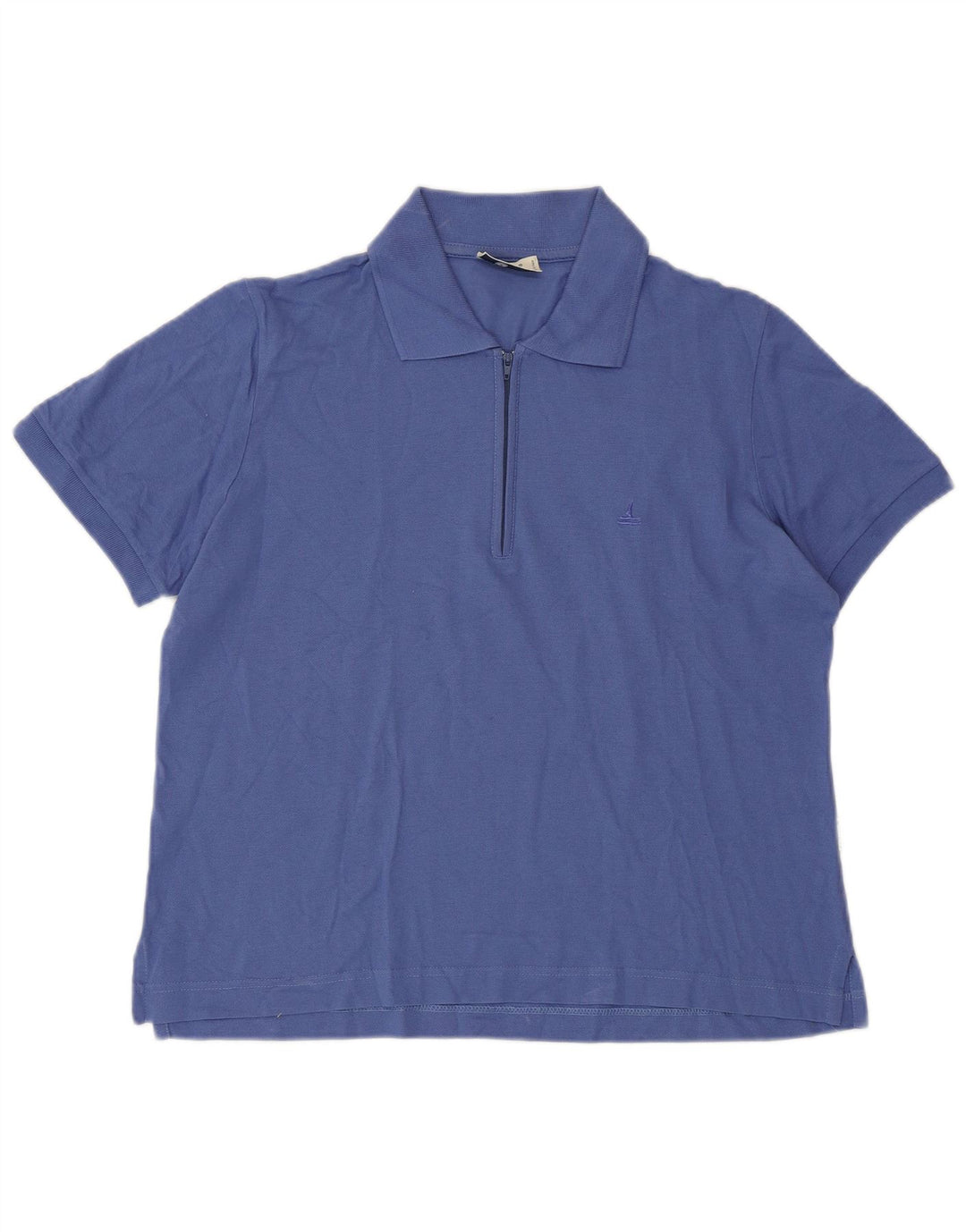 NAVIGARE Womens Polo Shirt IT 46 Large Blue Cotton