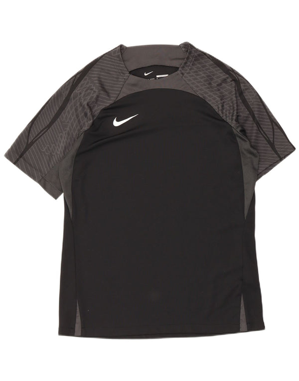 Nike Mens Dri Fit Slim Fit T-Shirt Top Medium Black Colourblock Polyester