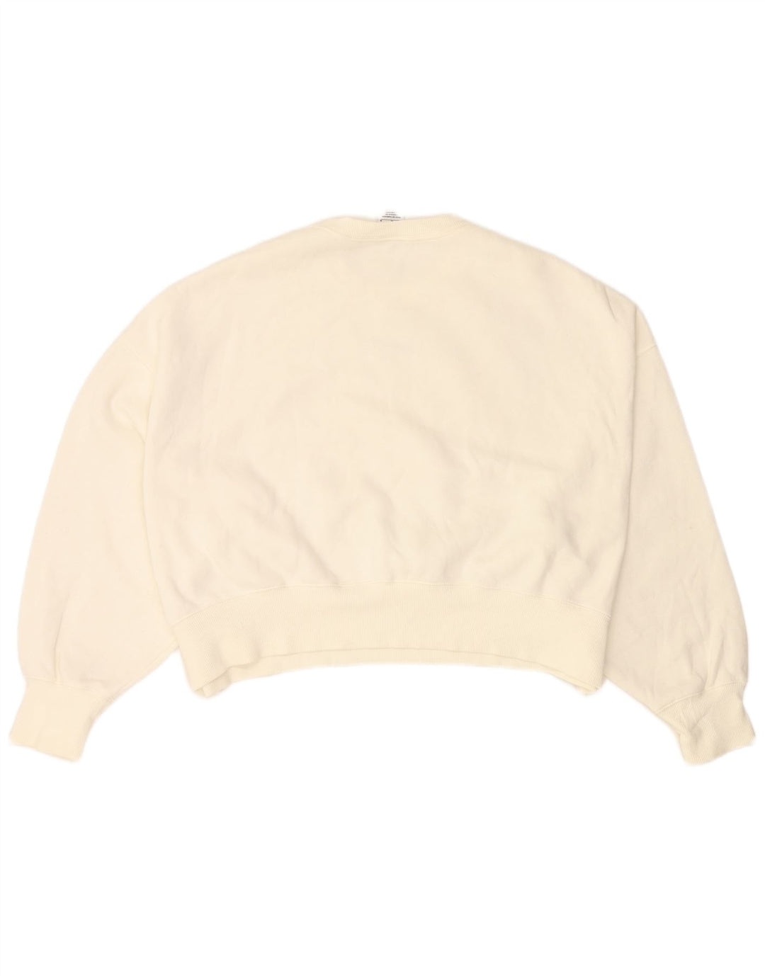 NIKE Womens Crop Oversized Sweatshirt Jumper UK 14 Medium White Cotton