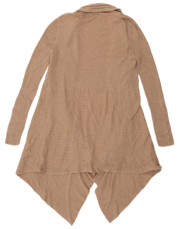 Marks & Spencer Womens Asymmetric Open Cardigan Sweater UK 16 Large Beige
