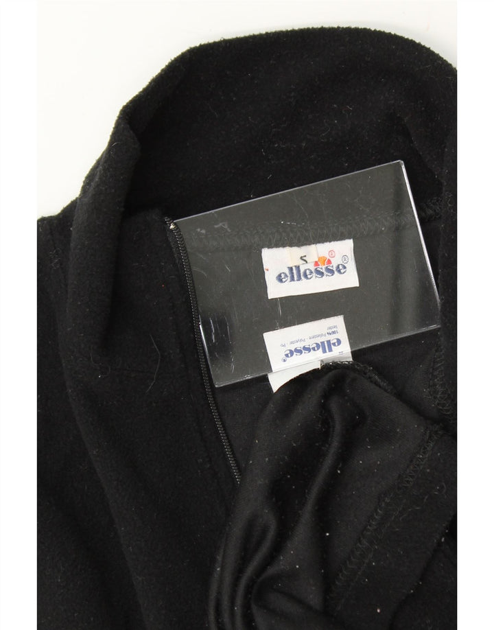 ELLESSE Womens Zip Neck Fleece Jumper UK 10 Small Black Polyester Vintage Ellesse and Second-Hand Ellesse from Messina Hembry 