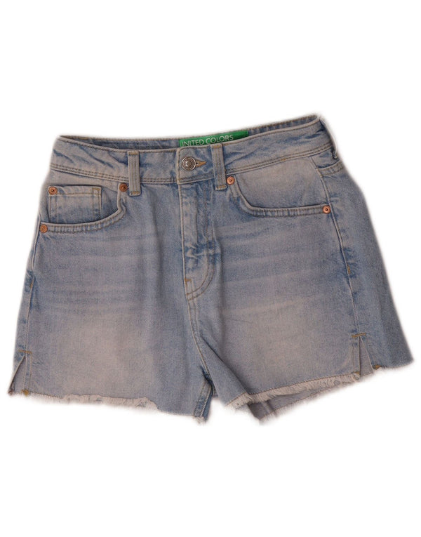 BENETTON Womens Denim Shorts W25 XS Blue Cotton