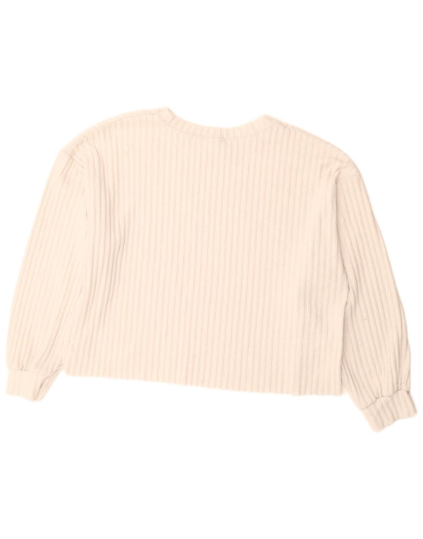 Zara Womens Oversized Crew Neck Jumper Sweater UK 14 Medium White