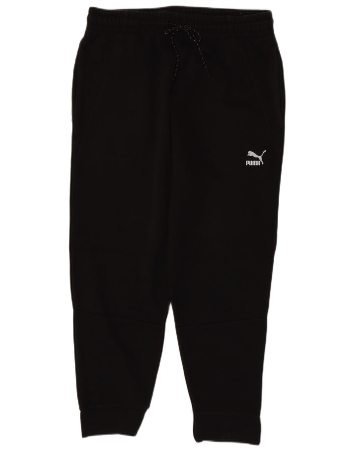 PUMA Mens Tracksuit Trousers Joggers Large Black Cotton