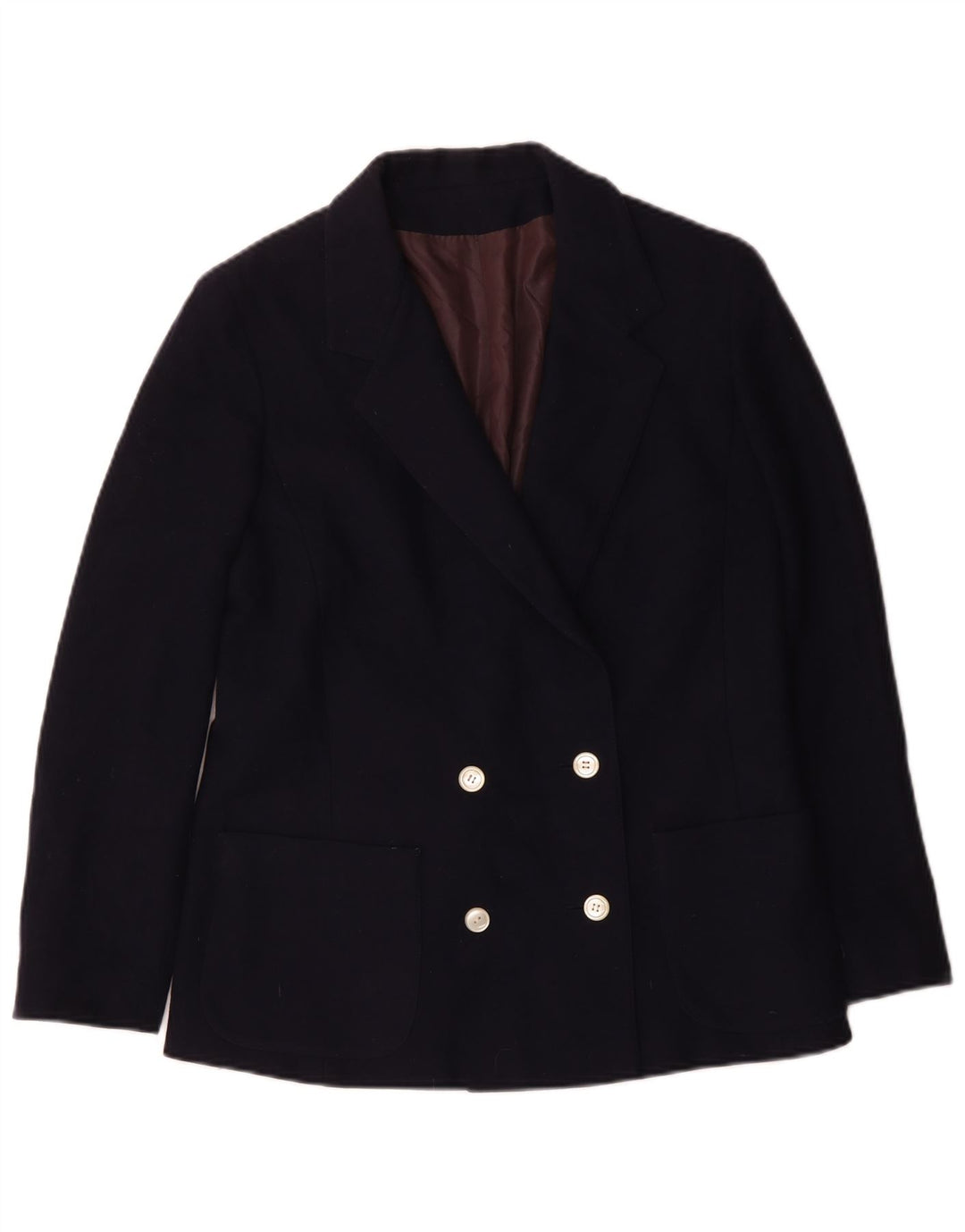 Vintage Womens Double Breasted Blazer Jacket IT 46 Large Navy Blue