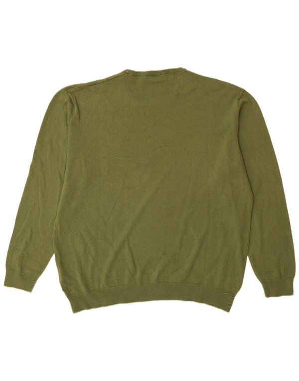 U.S. Polo Assn. Mens Crew Neck Jumper Sweater 3XL Green Cotton