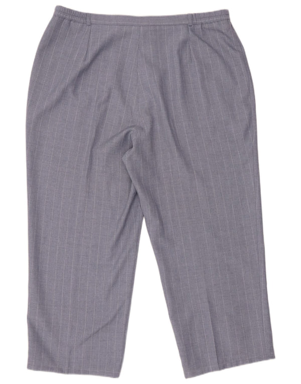 ST. BERNARD Womens High Waist Cropped Trousers UK 20 2XL W34 L24 Blue