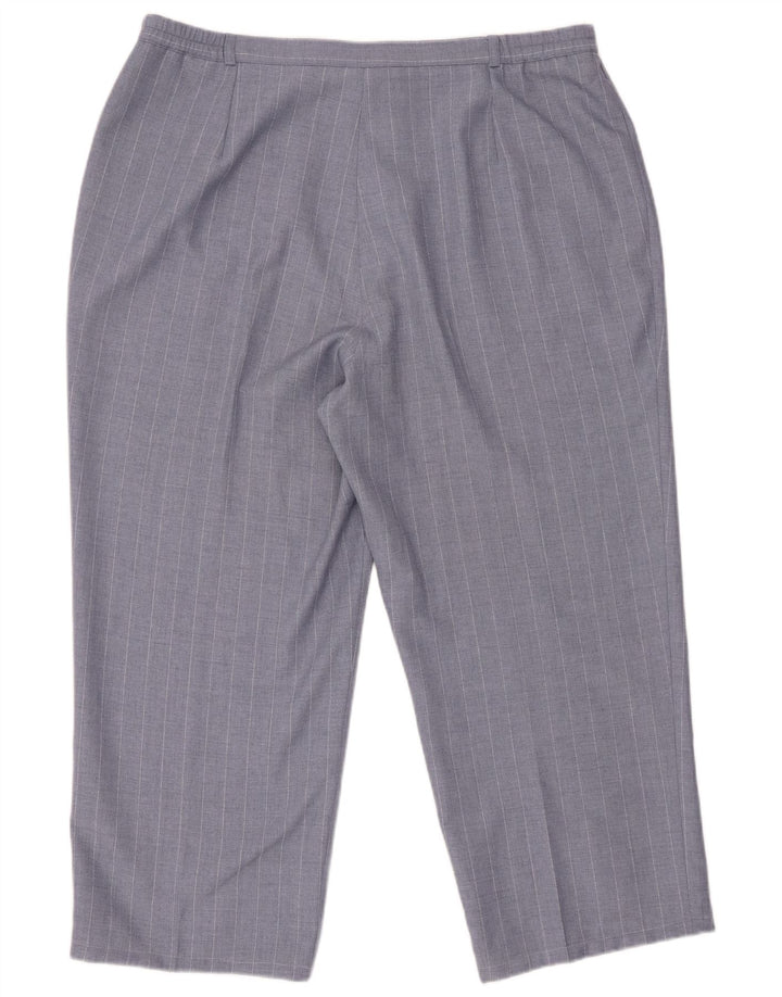 ST. BERNARD Womens High Waist Cropped Trousers UK 20 2XL W34 L24 Blue