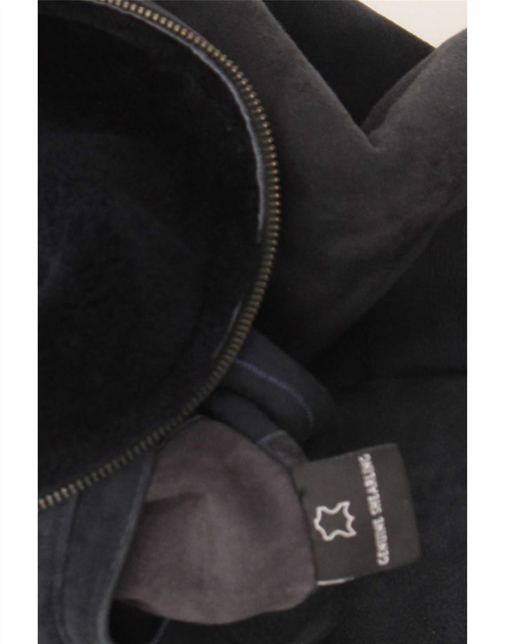 CPL1953 Womens Bomber Shearling Jacket UK 20 2XL  Navy Blue Shearling