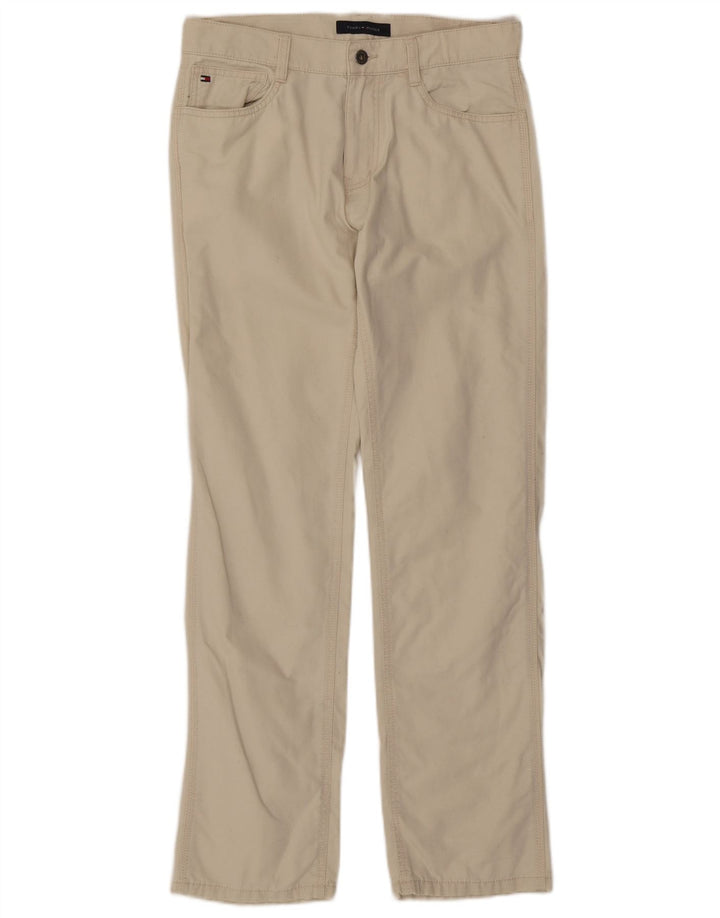 TOMMY HILFIGER Mens Straight Casual Trousers W30 L32 White Cotton