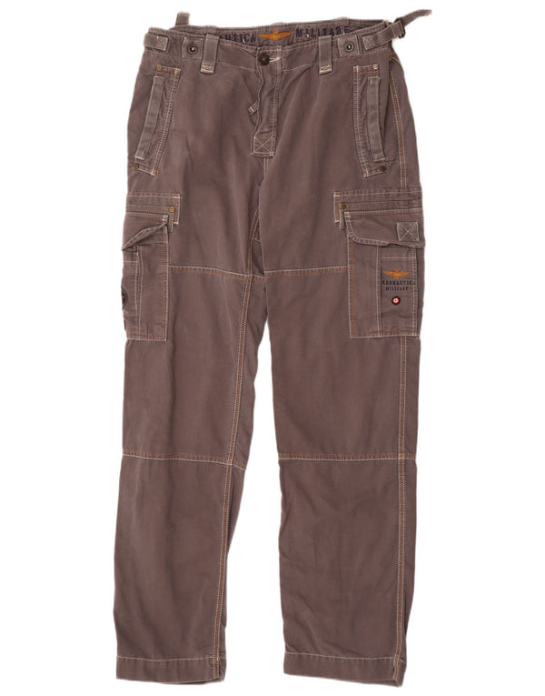 Aeronautica Militare Mens Straight Cargo Trousers IT 50 Large W34 L33 Grey