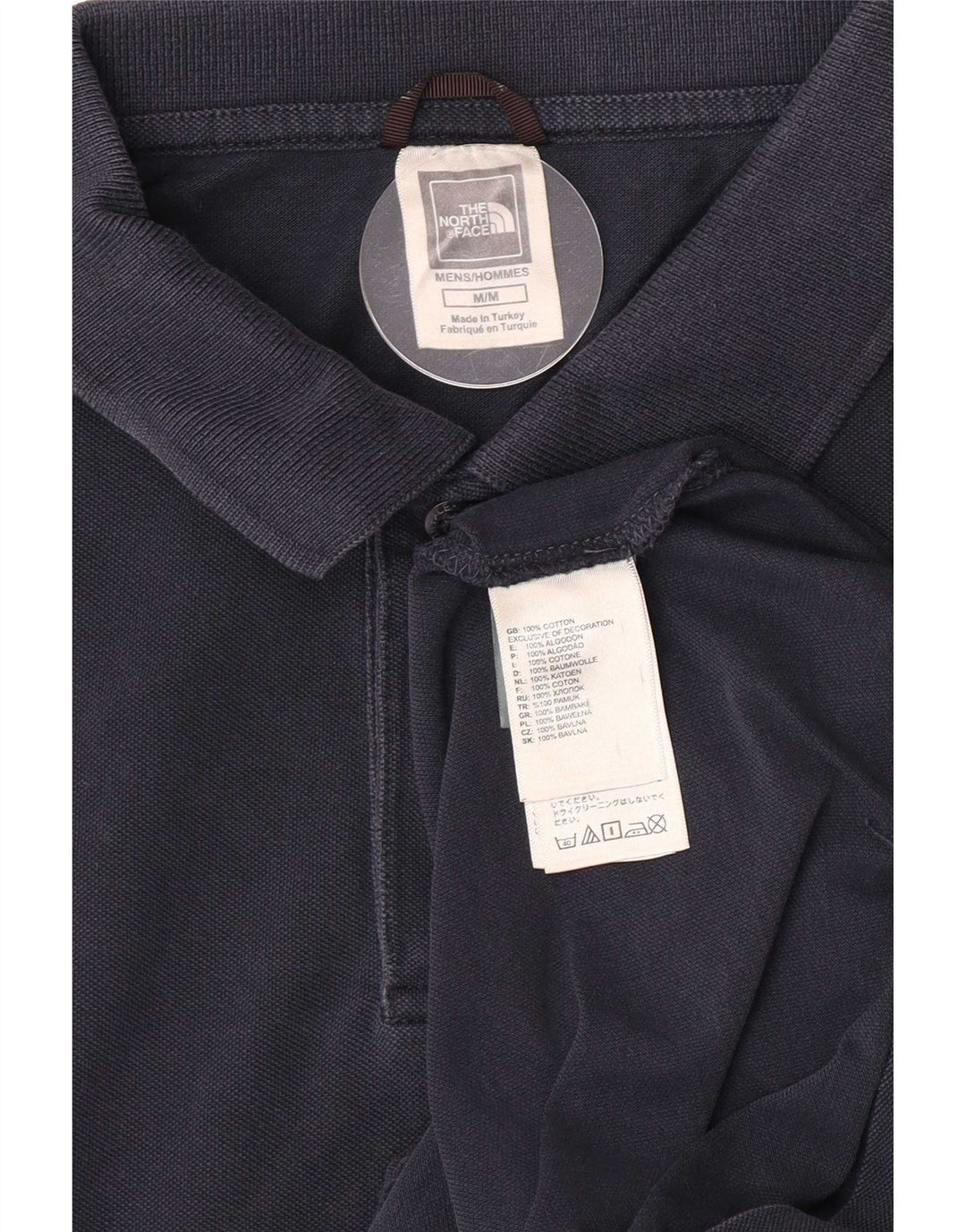 The North Face Mens Polo Shirt Medium Navy Blue Cotton