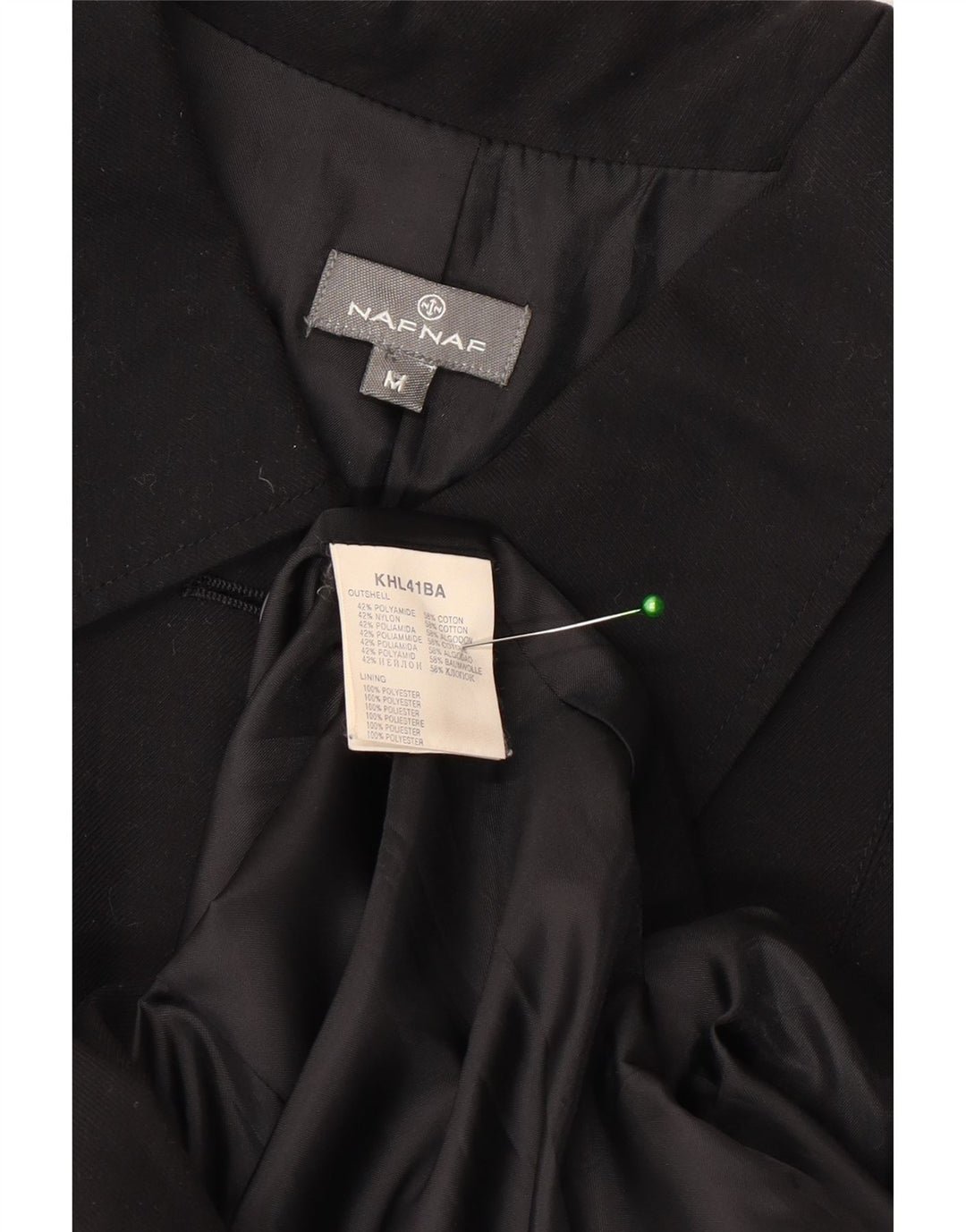 Naf Naf Womens Military Overcoat UK 12 Medium Black Polyester