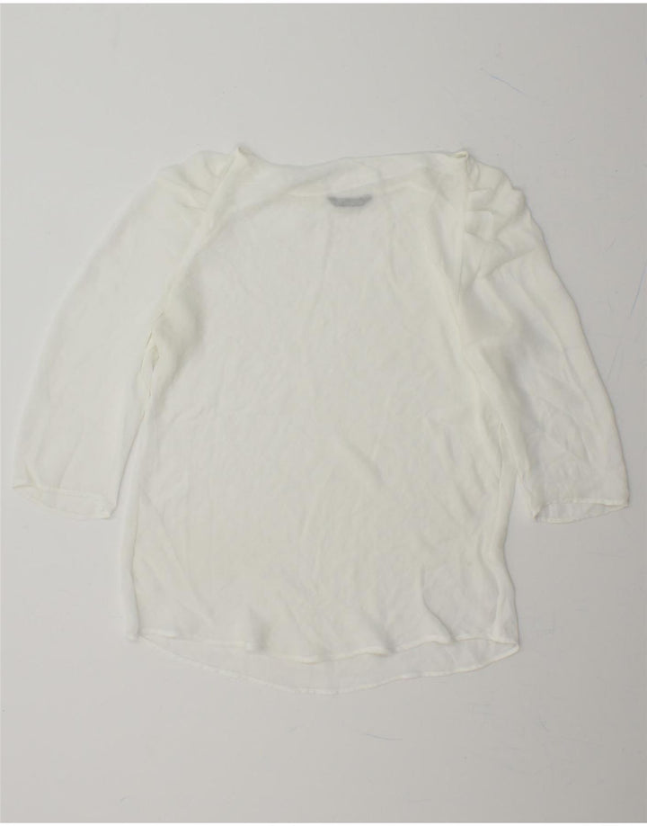 MASSIMO DUTTI Womens 3/4 Sleeve Blouse Top EU 40 Medium White Vintage Massimo Dutti and Second-Hand Massimo Dutti from Messina Hembry 