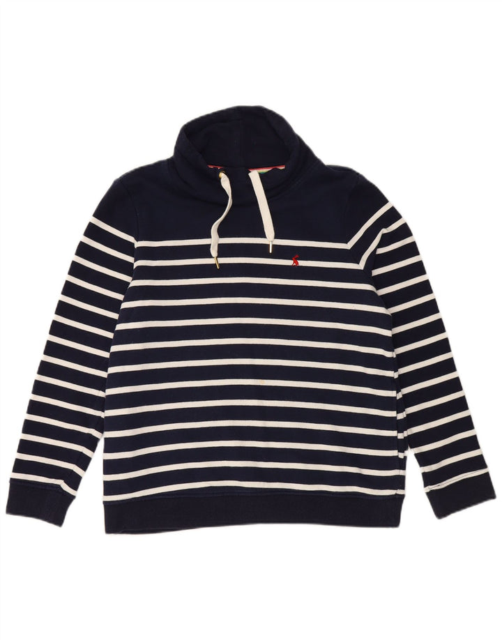 JOULES Womens Oversized Sweatshirt Jumper UK 10 Small  Navy Blue Striped