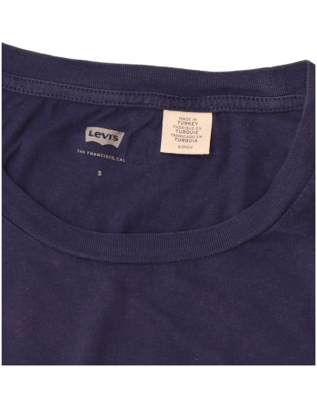 LEVI'S Womens Graphic T-Shirt Top UK 10 Small Navy Blue Cotton