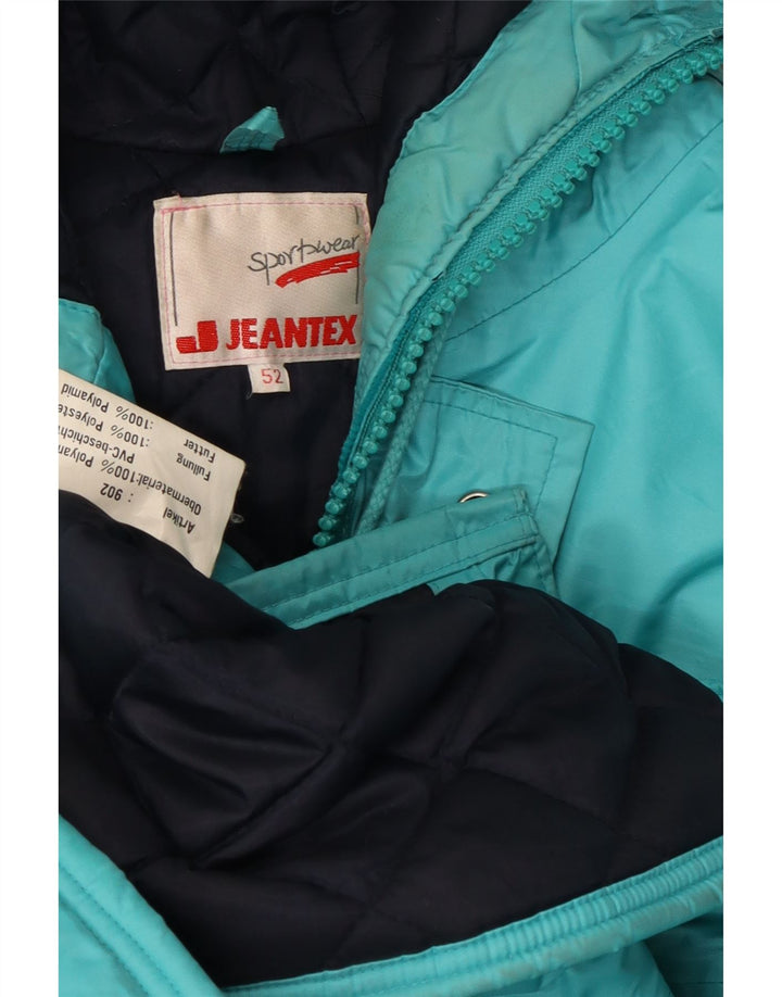 J Jeantex Mens Hooded Parka Jacket IT 52 XL Blue Polyamide