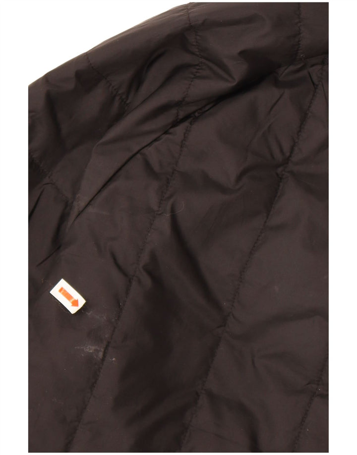 ADIDAS Womens Hooded Padded Jacket UK 14 Large Black Polyester