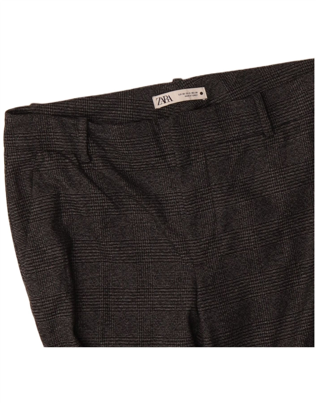 ZARA Womens Slim Suit Trousers EU 40 Medium W30 L29 Grey Check Polyester