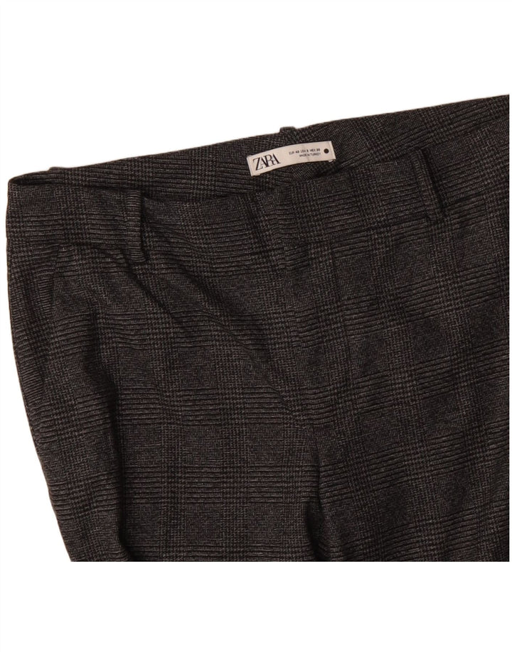 ZARA Womens Slim Suit Trousers EU 40 Medium W30 L29 Grey Check Polyester