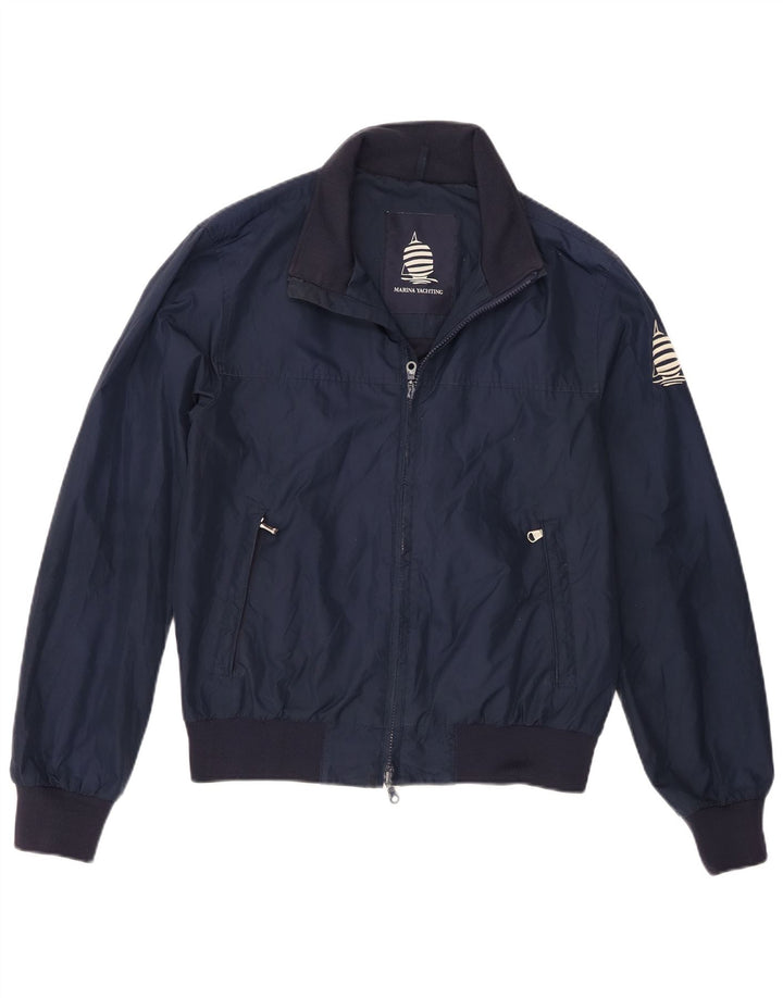 Marina Yachting Mens Bomber Jacket IT 48 Medium Navy Blue Polyester