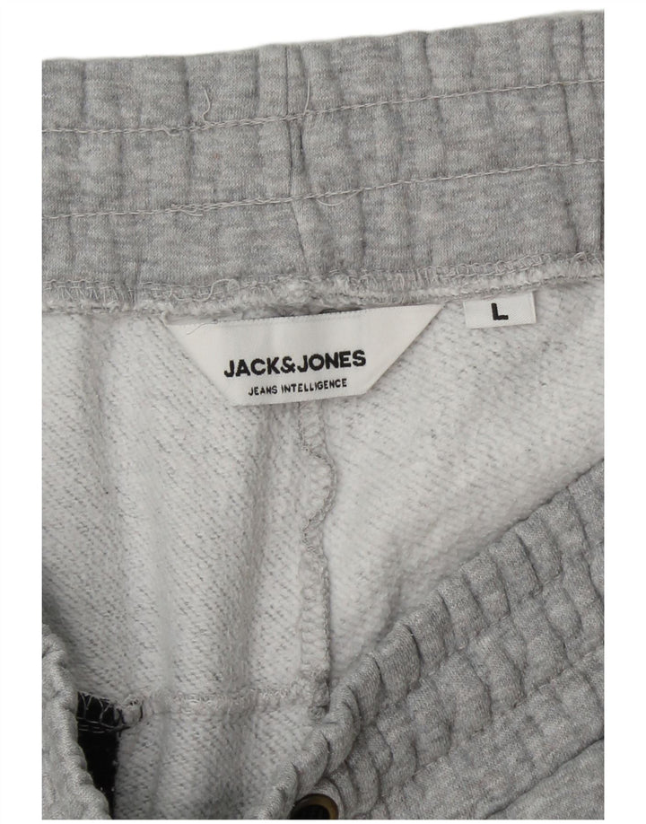 JACK & JONES Mens Tracksuit Trousers Joggers Large  Grey Colourblock