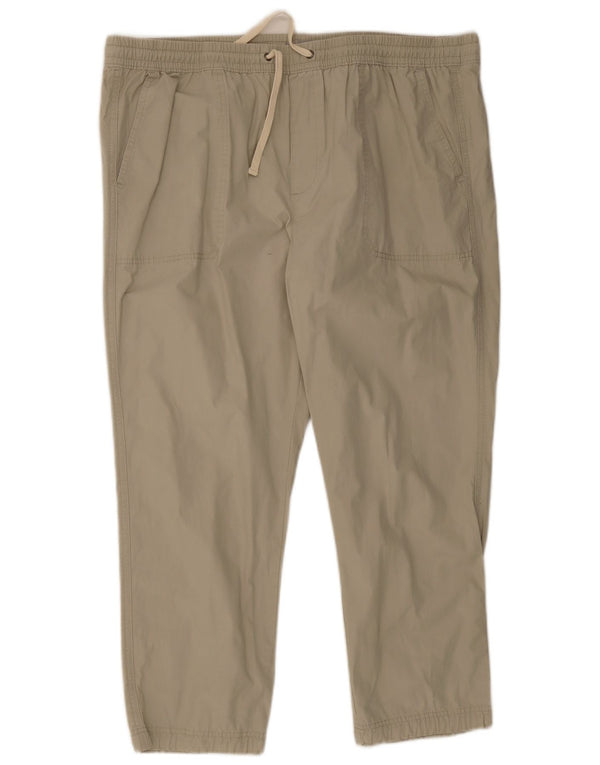 Marks & Spencer Mens Casual Trousers W42 L29 Beige Cotton